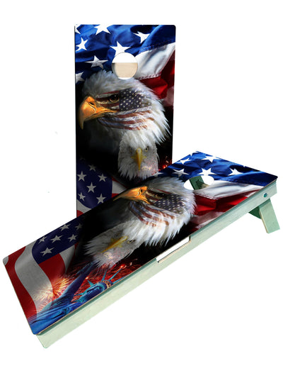 Premium Eagle American Flag Cornhole Boards - Ultimate Outdoor Fun - Korvel