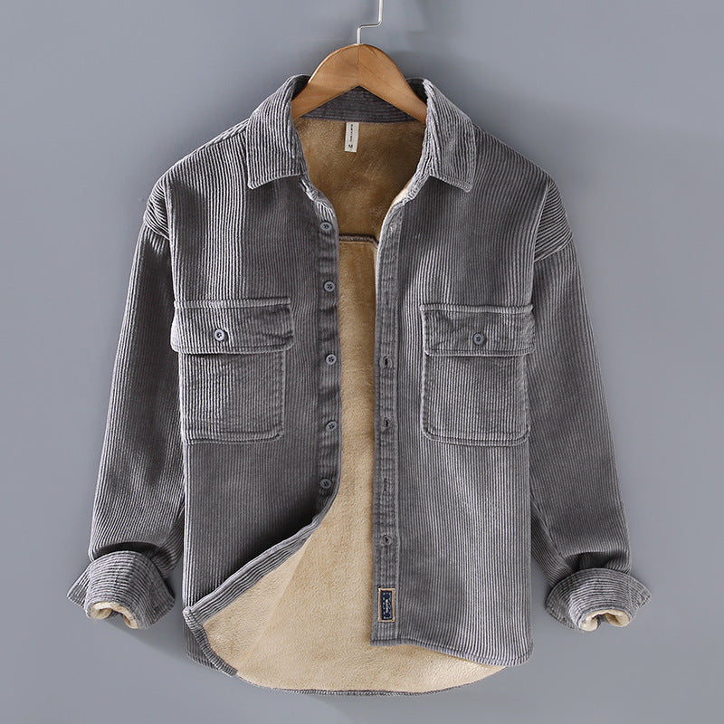 Men's Fleece Lined Casual Coat Shirt