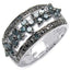 Bague de fiançailles en argent sterling avec diamant bleu véritable de 0,62 carat