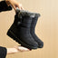 Botas de Nieve Impermeables de Piel Sintética para Mujer con Tacones Bajos