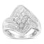 Anillo de Clúster de Diamantes en Oro Blanco de 10K - Talla 7