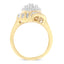 Anillo de cóctel de diamantes de oro amarillo de 10 quilates - Talla 8