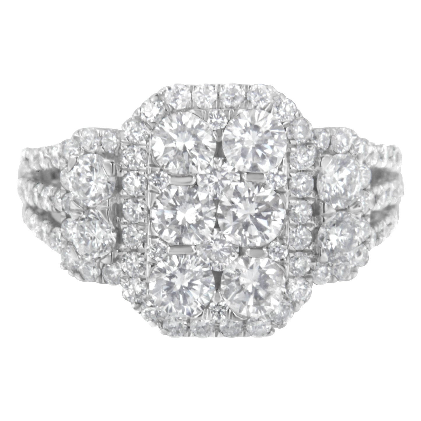 Bague cocktail en diamant en or blanc 14K - Taille 7