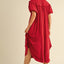 Robe chemise à manches bouffantes en lavage minéral