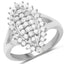 Anillo de Compromiso de Diamante Blanco Genuino de 0.62 Quilates en Plata de Ley
