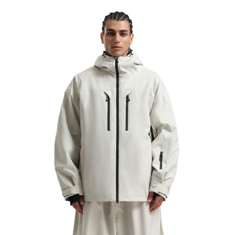 Men's Waterproof Breathable Loose Zip Ski Suit Jacket