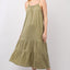 Ruffled A-Line Midi Cami Dress