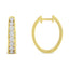 Pendientes de aro de diamantes de oro amarillo y blanco de 10KT