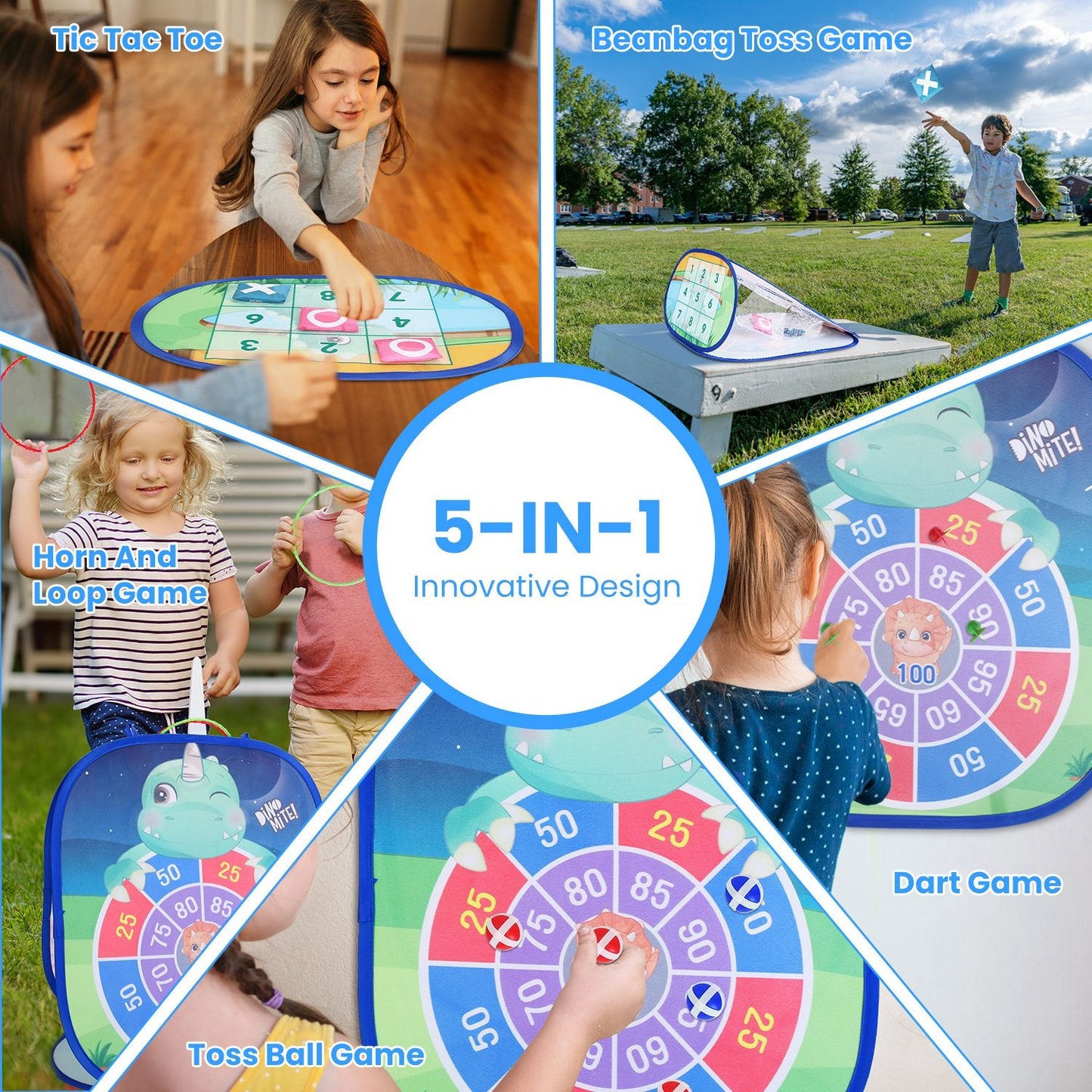 GBruno 5-in-1 Bean Bag Toss Game for Outdoor Fun