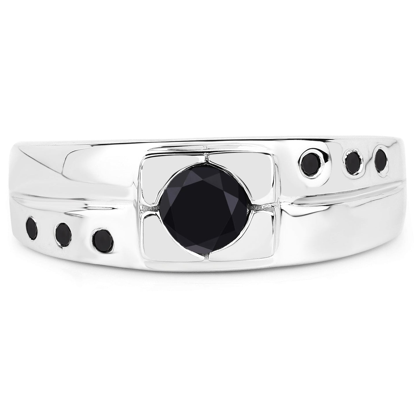 0.56 Carat Genuine Black Diamond Sterling Silver Ring