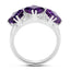 3.09 Carat Genuine Amethyst & White Topaz Sterling Silver Ring