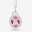 3.90 Carat Genuine Pink Tourmaline and White Diamond Pendant