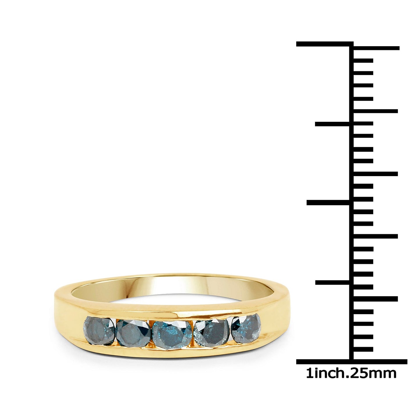 Bague de fiançailles en argent sterling plaqué or jaune 14K avec diamants bleus