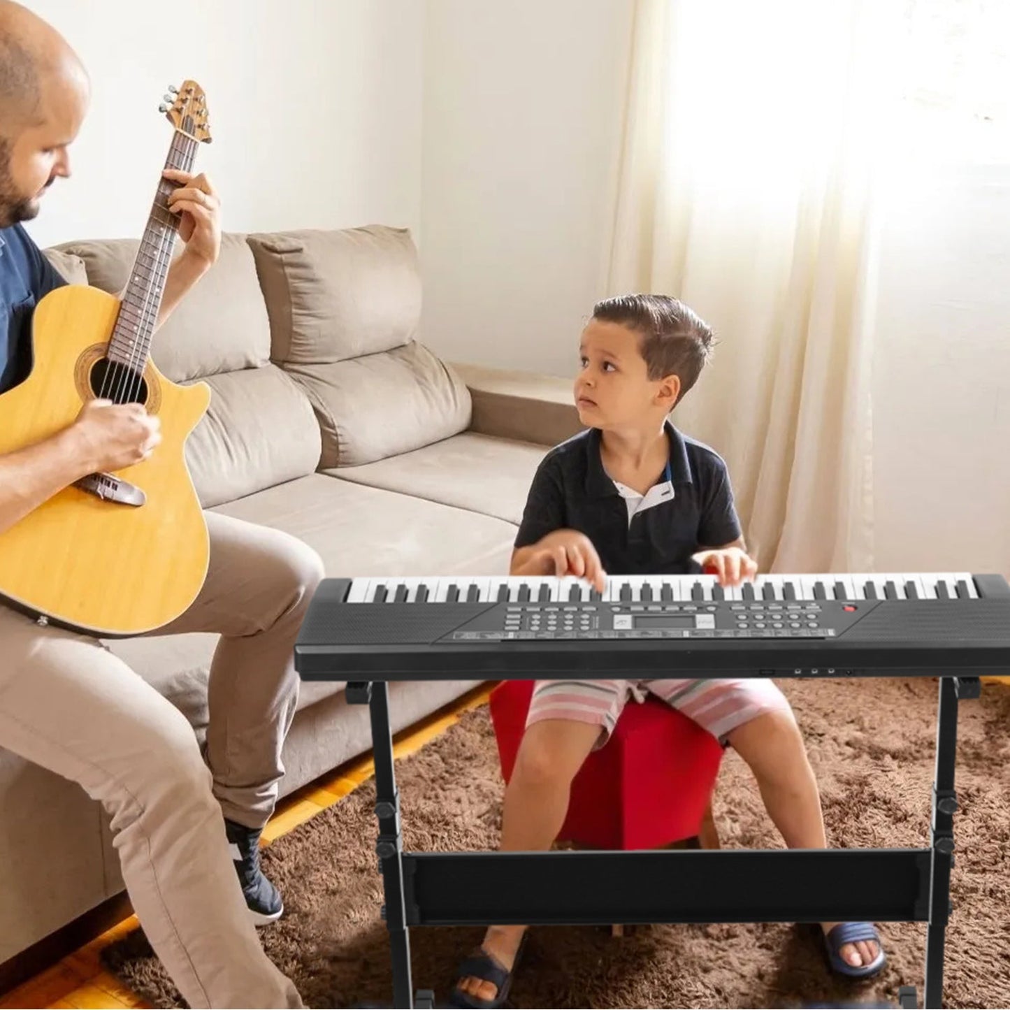 61-Key Digital Music Keyboard for Kids with Microphone & Stand
