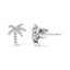 10K White Gold Diamond Palm Tree Stud Earrings