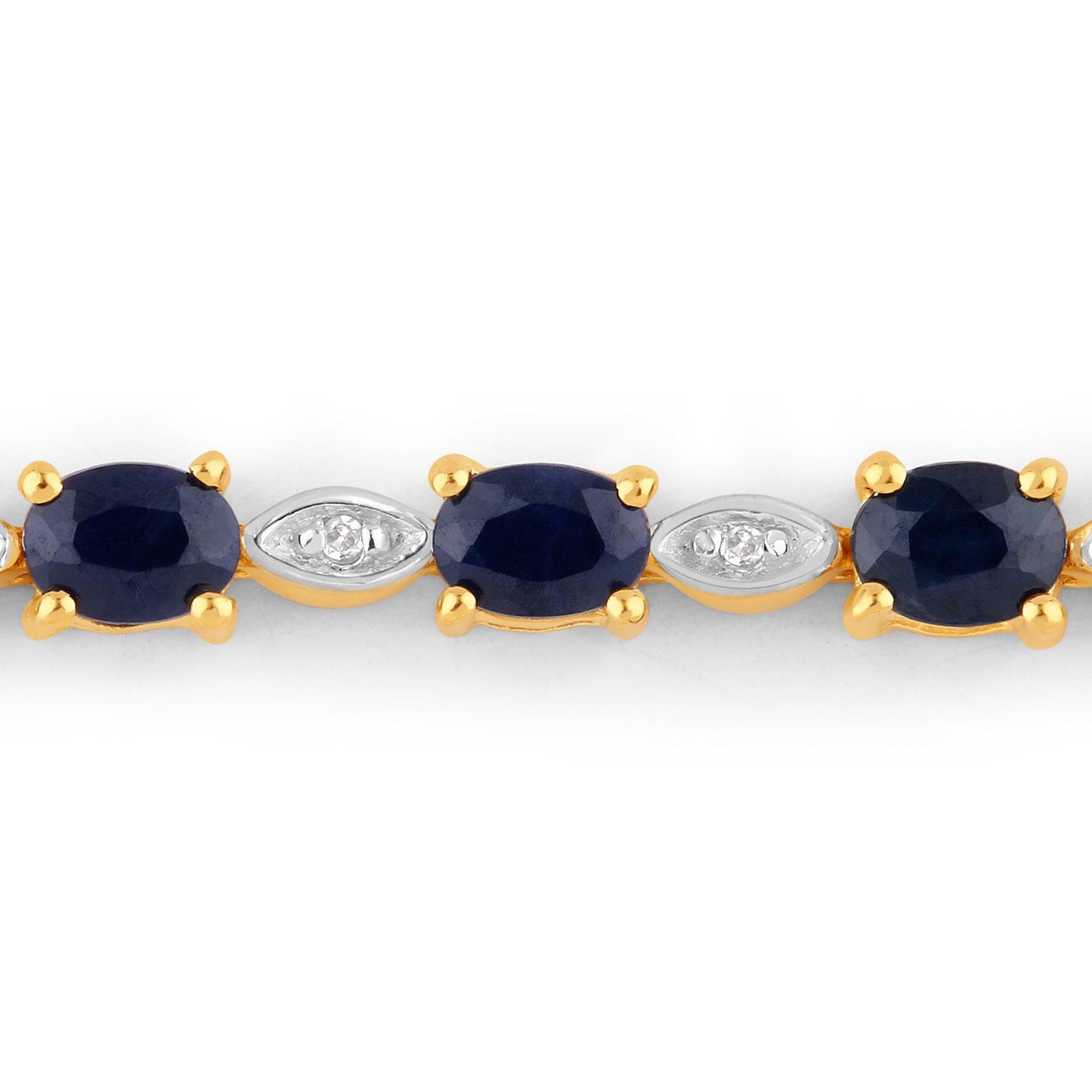 Bracelet en argent sterling avec saphir bleu et diamants de 1,83 carat