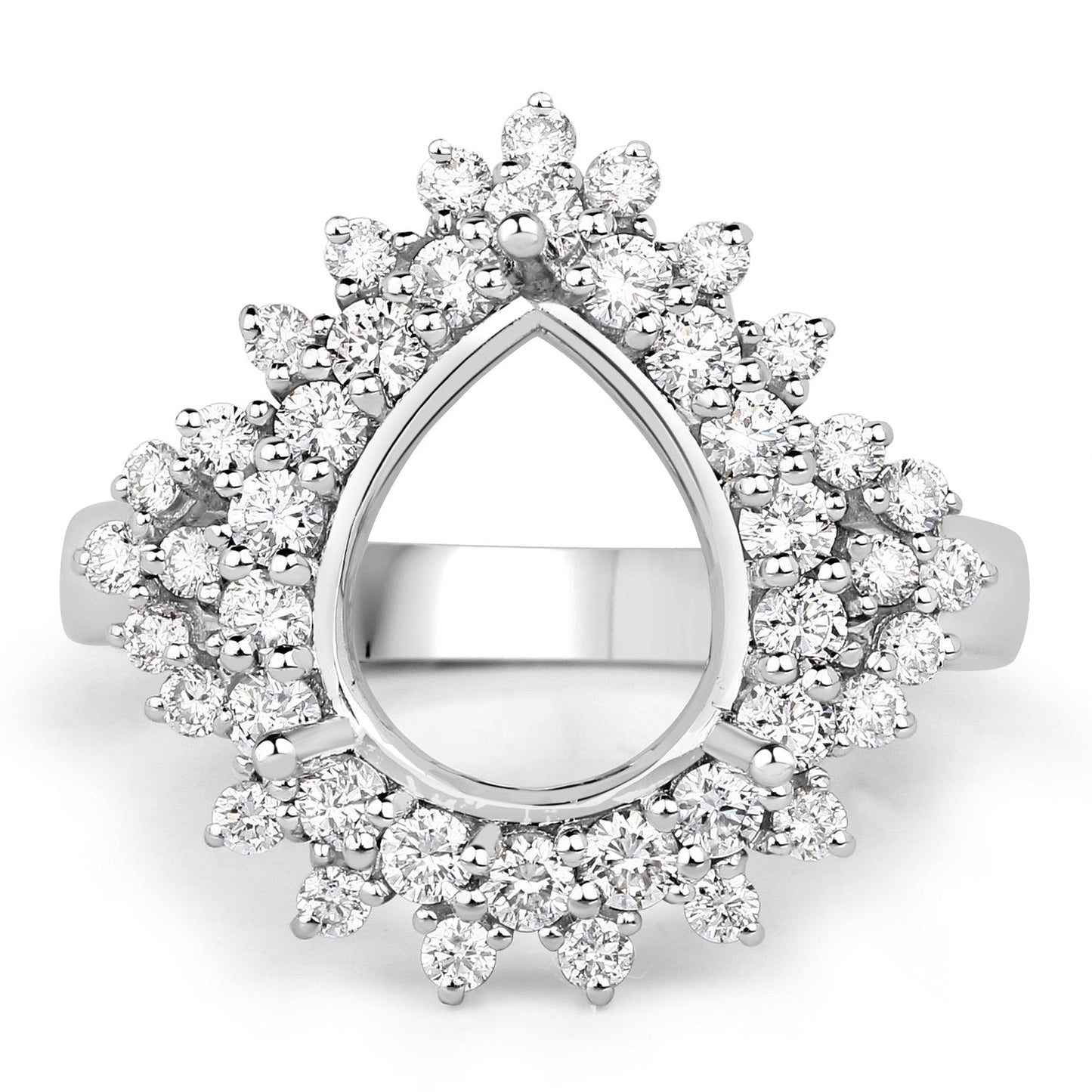 Anillo de Compromiso Semi Montura de Diamante Blanco de 0.89 Quilates en Oro Blanco de 14K