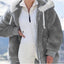 Autumn and Winter Loose Plush Zipper Hooded Jacket