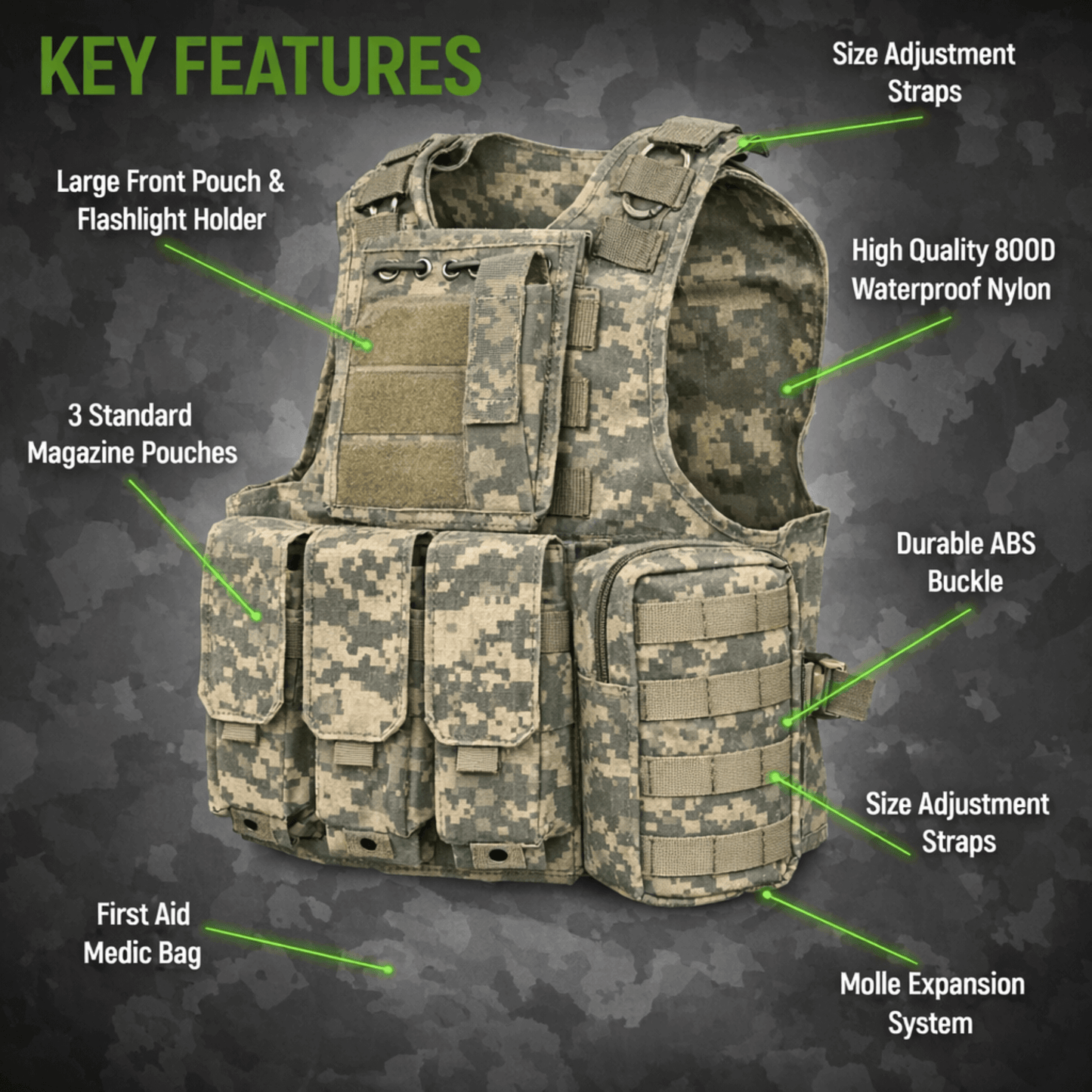 Chaleco Portaplacas Táctico Militar XGear