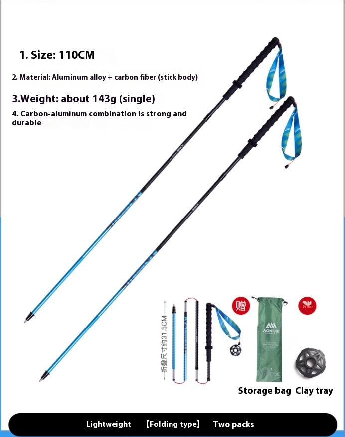 Premium Folding Carbon Trekking Poles for Outdoor Adventures
