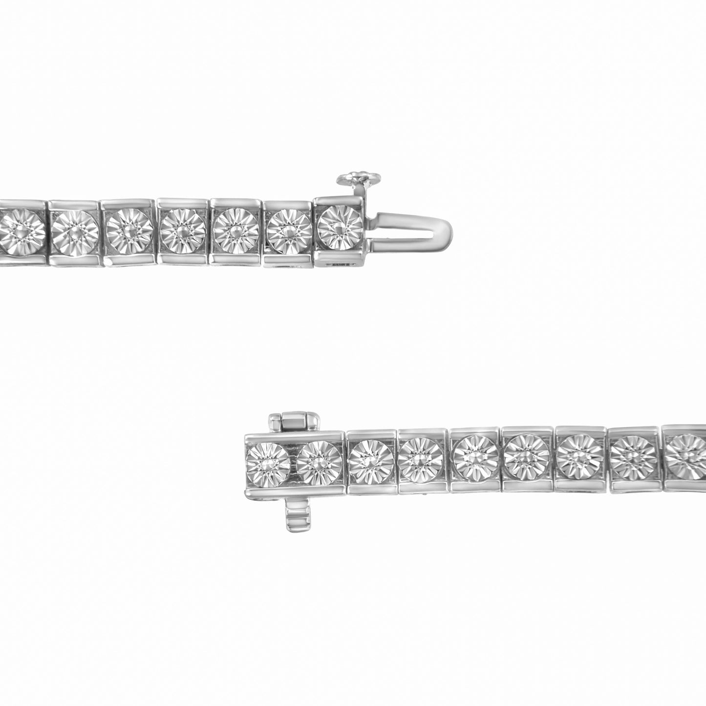 Bracelet de tennis classique en argent sterling .925 avec accents de diamant - 7,25"