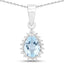 Ensemble de bijoux en topaze bleue et topaze blanche de 2,00 carats