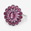 6.19 Carat Genuine Rhodolite and White Topaz Sterling Silver Ring