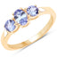18K Yellow Gold Plated Tanzanite Sterling Silver Engagement Ring