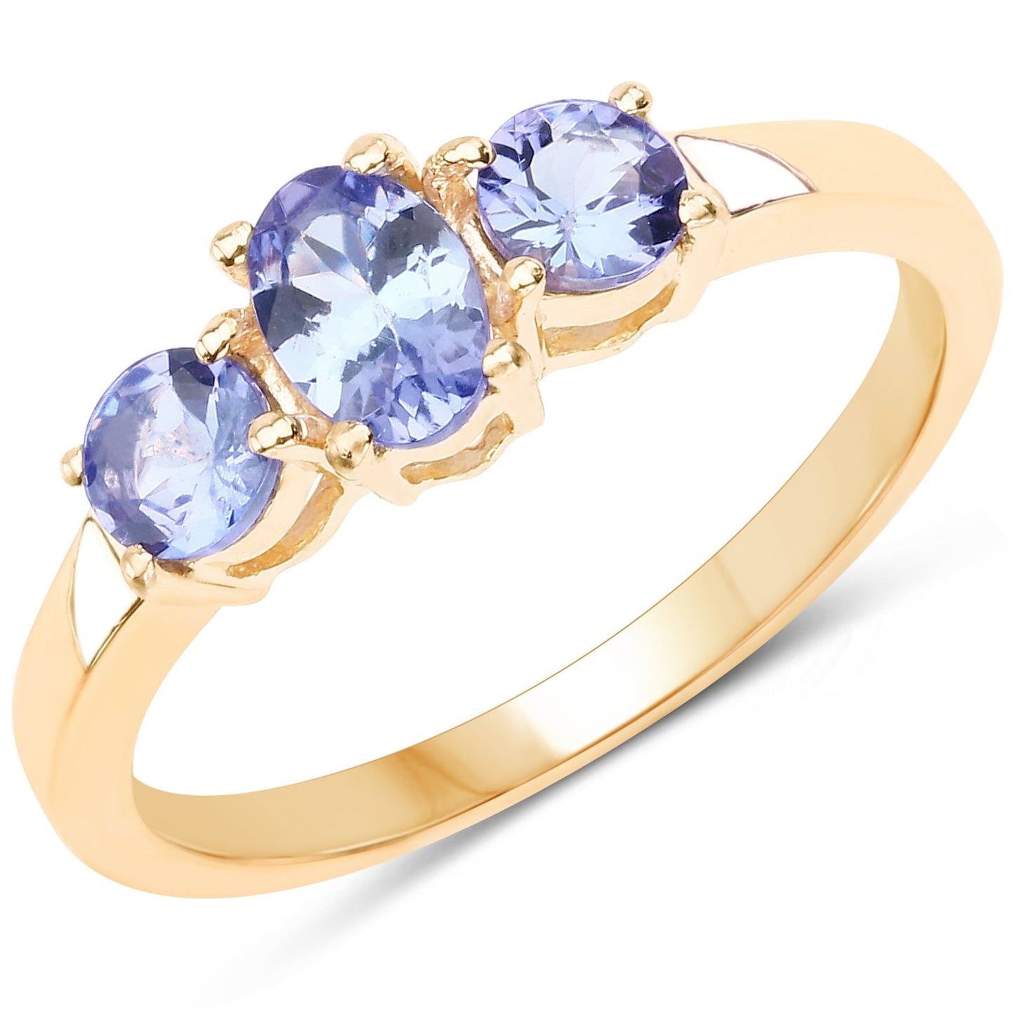18K Yellow Gold Plated Tanzanite Sterling Silver Engagement Ring