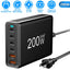 200W Fast Wall Charger with 6 Ports - Premium USB Charging Station
