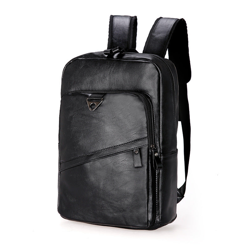 Korean Style PU Leather Backpack for Leisure Travel