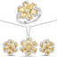 Conjunto de Joyería de Citrino de 7.92 Quilates y Topacio Blanco en Plata Esterlina