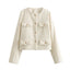 Veste Croppée Chic Décorée de Poches