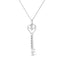 .925 Sterling Silver Heart and Lock Pendant Necklace with Diamond Accents