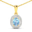 1.35 Carat Aquamarine & Diamond 14K Yellow Gold Pendant