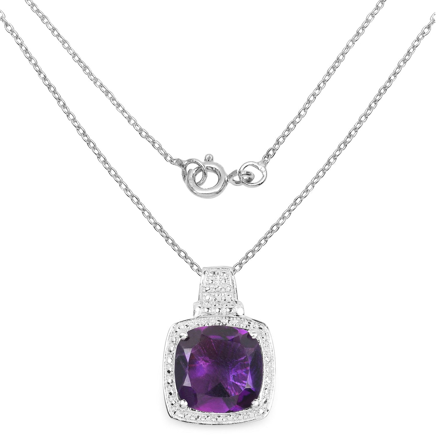 Colgante de Amatista Genuina de 5.85 Quilates en Plata Esterlina
