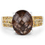 4.87 Carat Smoky Quartz & Yellow Diamond Sterling Silver Ring