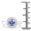 Bague en argent sterling avec tanzanite véritable de 1,51 carat et topaze blanche