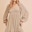 Vestido Mini de Cuello Cuadrado con Volantes para Mujeres