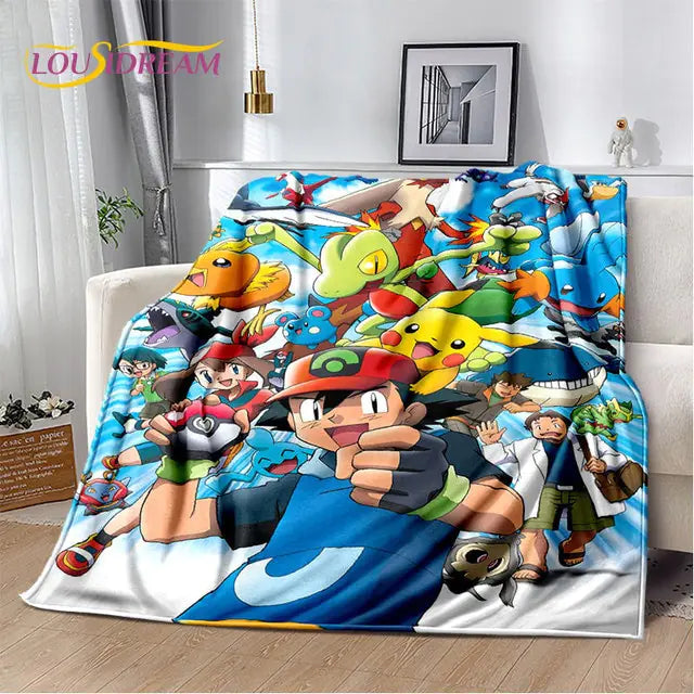 Couverture en Peluche Douce Pokemon - Confort Chaleureux et Vibrant