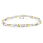 Pulsera de eslabones geométricos de diamantes de corte princesa de oro bicolor de 10K