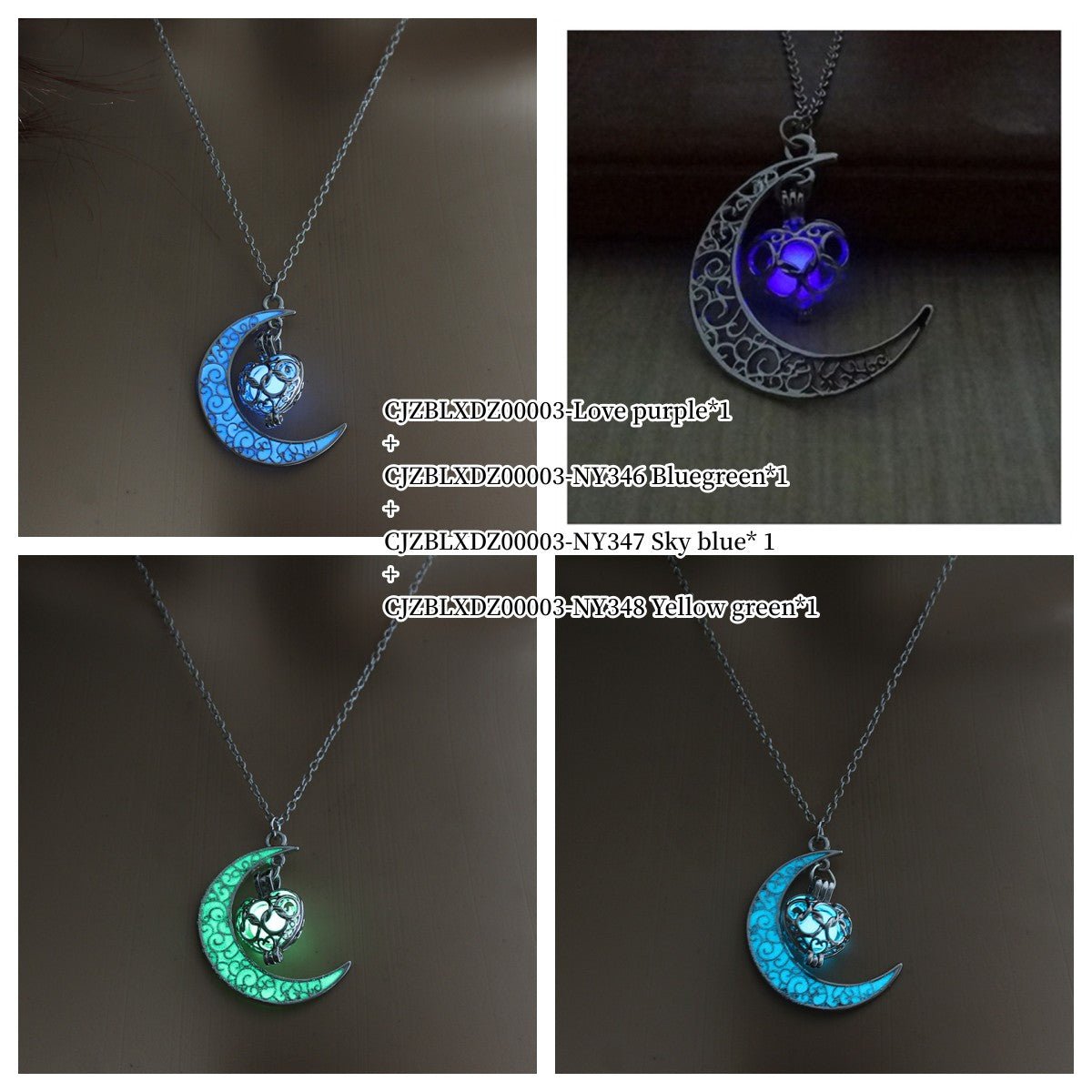 Collar de Pendiente Brillante con Cadena de Plata