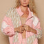 Modern Women Pink Applique Patchwork Zip-Up Jacket