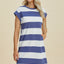 Vestido Mini de Manga Corta a Rayas Chic para Mujeres