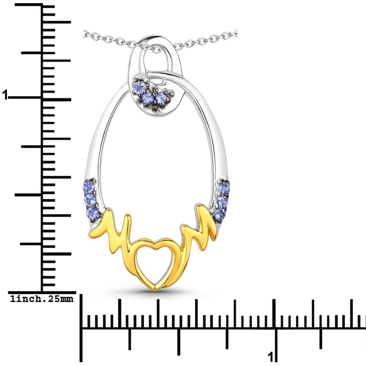 Pendentif en argent sterling .925 avec tanzanite véritable de 0,18 carat