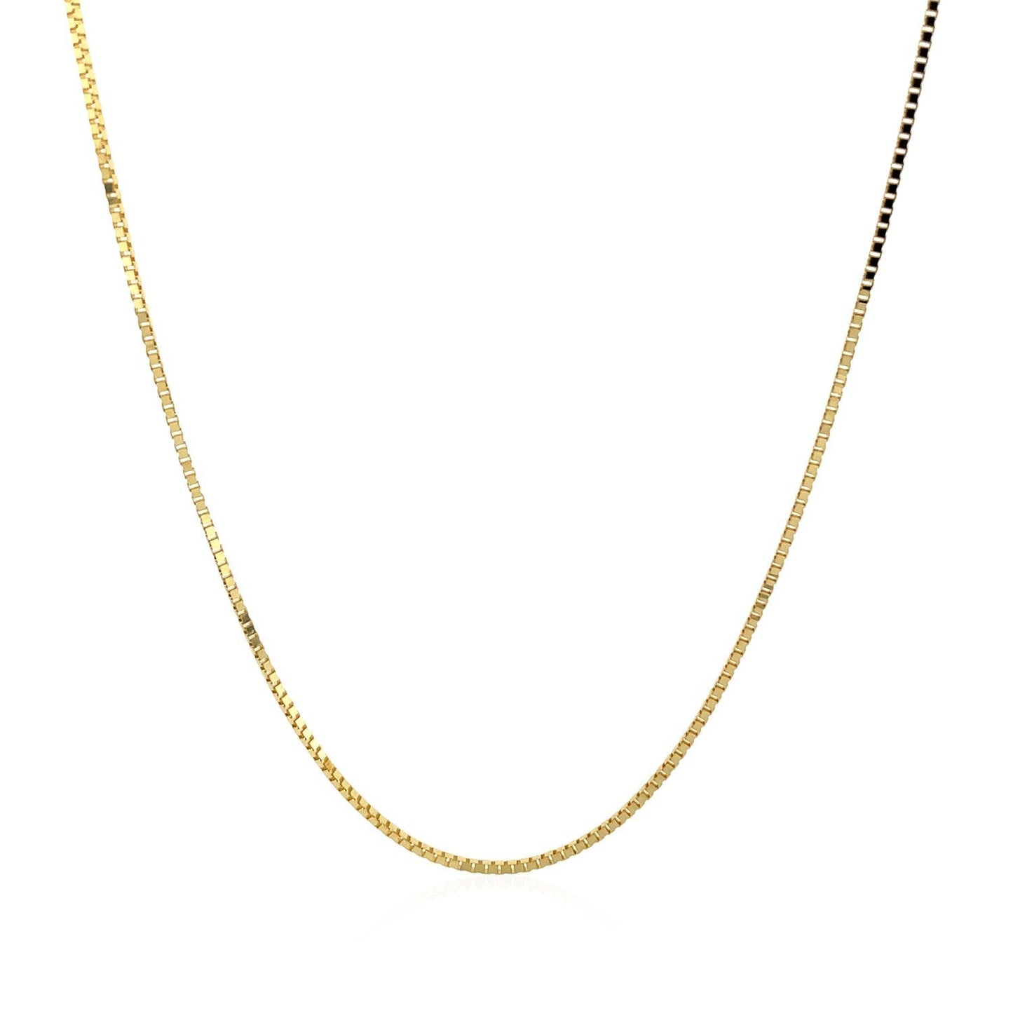Cadena Clásica de Caja de Oro Amarillo de 14k - 0.8mm