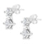 Pendientes de diamante en corte princesa de doble diamante en oro blanco de 14 quilates