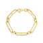 Bracelet en or jaune 14k avec maillons mariniers alternés allongés