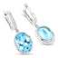 15.13 Carat Blue Topaz & White Diamond Sterling Silver Earrings