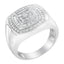 14K White Gold Men's Diamond Band Ring with 1 cttw Diamonds